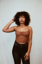Load image into Gallery viewer, MILA MESH CORSET TOP (COFFEE)
