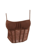 Load image into Gallery viewer, MILA MESH CORSET TOP (COFFEE)
