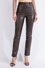 Load image into Gallery viewer, AVA - Faux Leather Pants Chocolate
